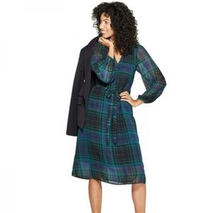 Target “A New Day” Green and Blue Plaid Dress